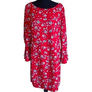 Karl Lagerfeld Paris Bell Sleeve Floral Dress Size Medium 12